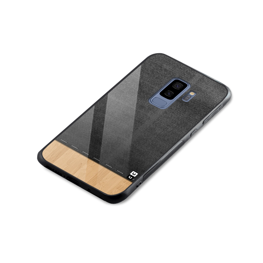 Bicolor Wood Texture Glass Back Case for Galaxy S9 Plus