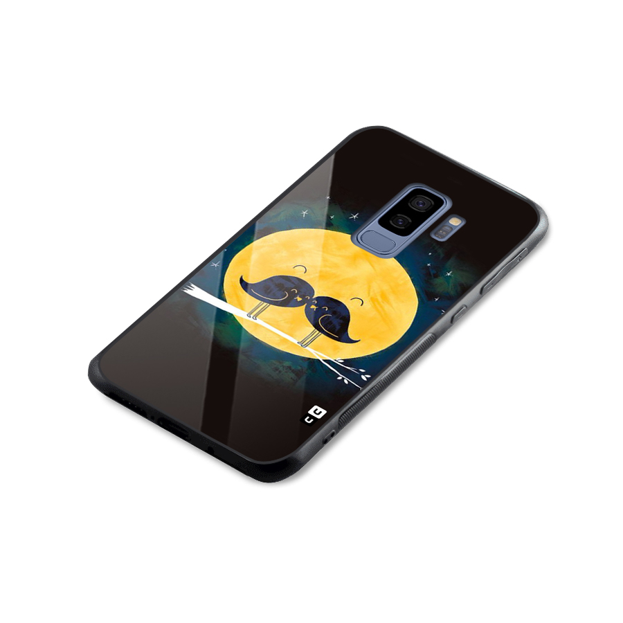 Bird Moustache Glass Back Case for Galaxy S9 Plus