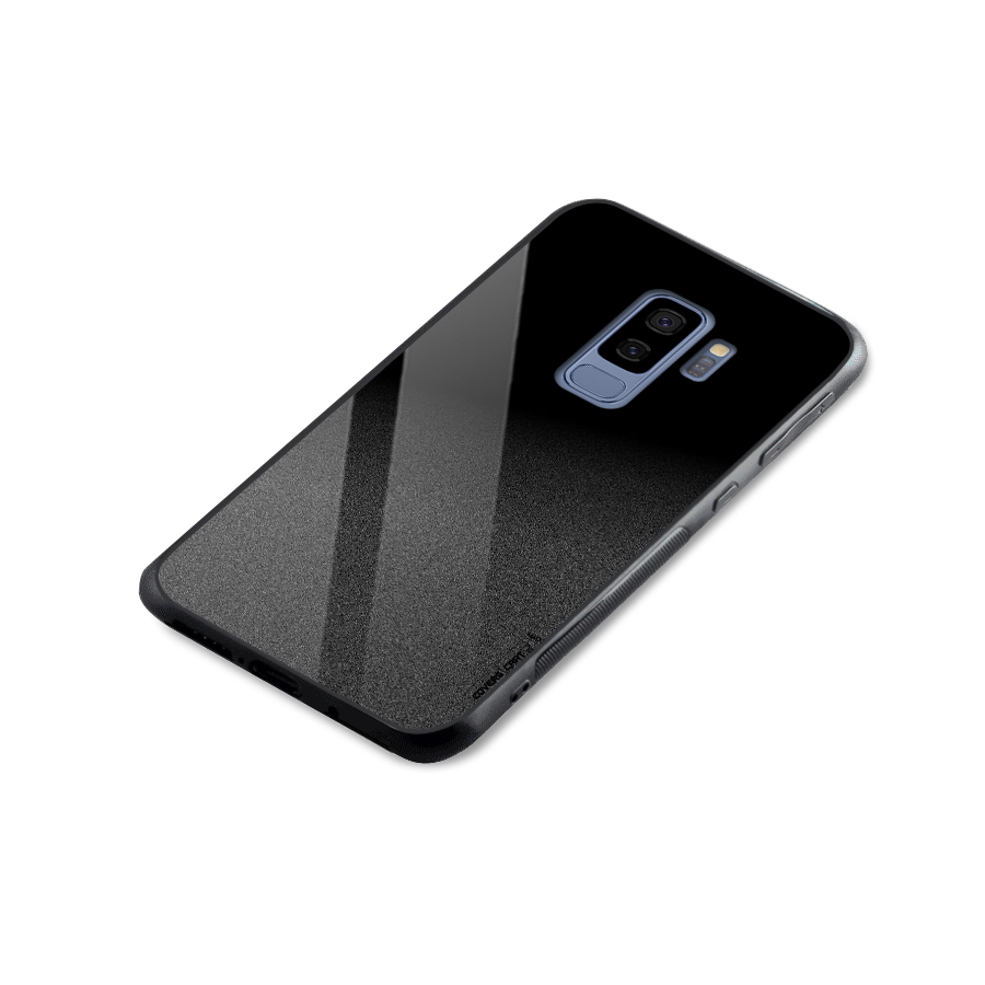 Black Grey Noise Fusion Glass Back Case for Galaxy S9 Plus