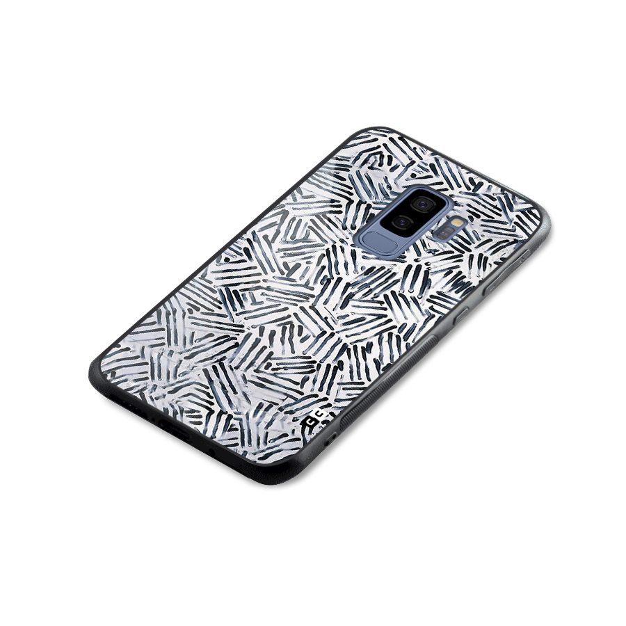 Black Tiny Uneven Glass Back Case for Galaxy S9 Plus