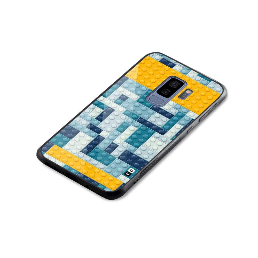 Blocks Blues Glass Back Case for Galaxy S9 Plus