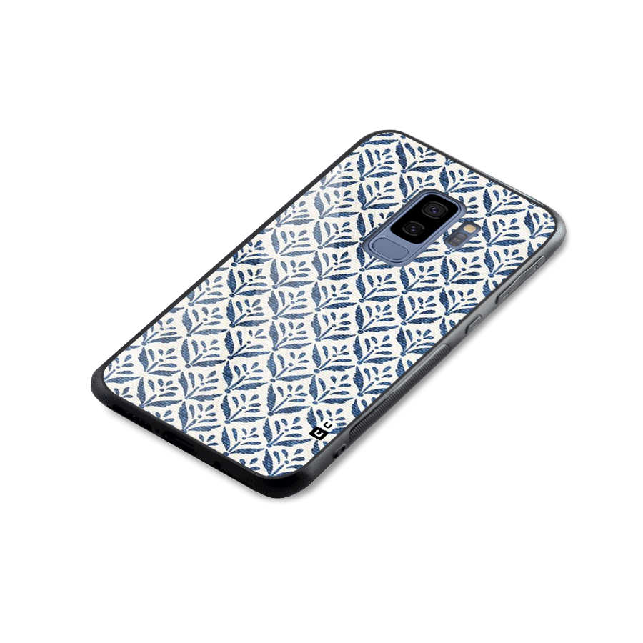 Blue Leaf Glass Back Case for Galaxy S9 Plus