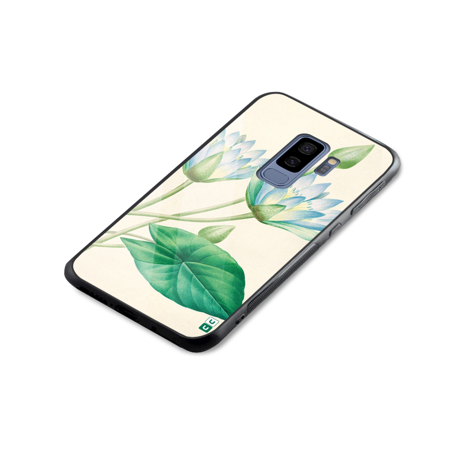 Blue Lotus Glass Back Case for Galaxy S9 Plus