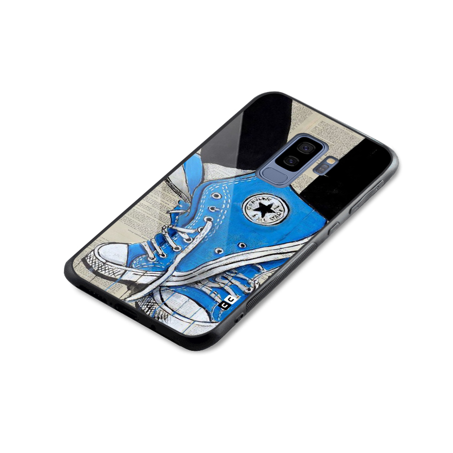 Blue Shoes Glass Back Case for Galaxy S9 Plus