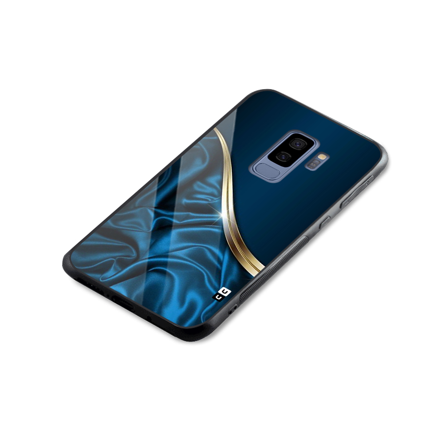 Blue Smooth Flow Glass Back Case for Galaxy S9 Plus