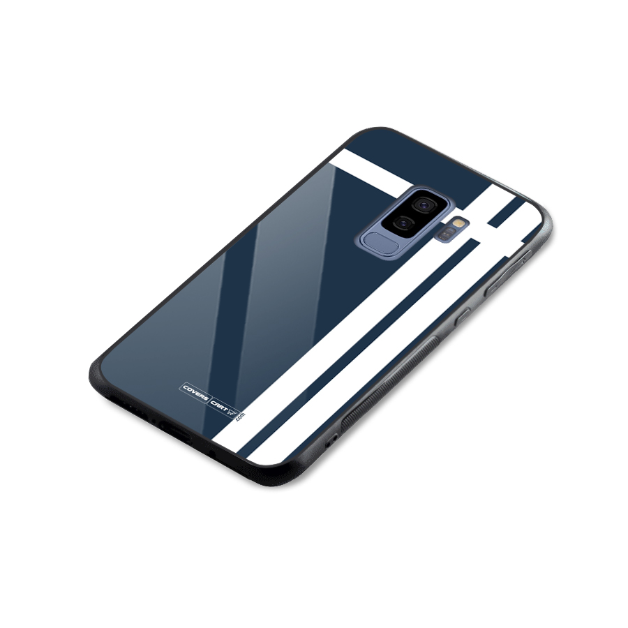 Blue and White Glass Back Case for Galaxy S9 Plus