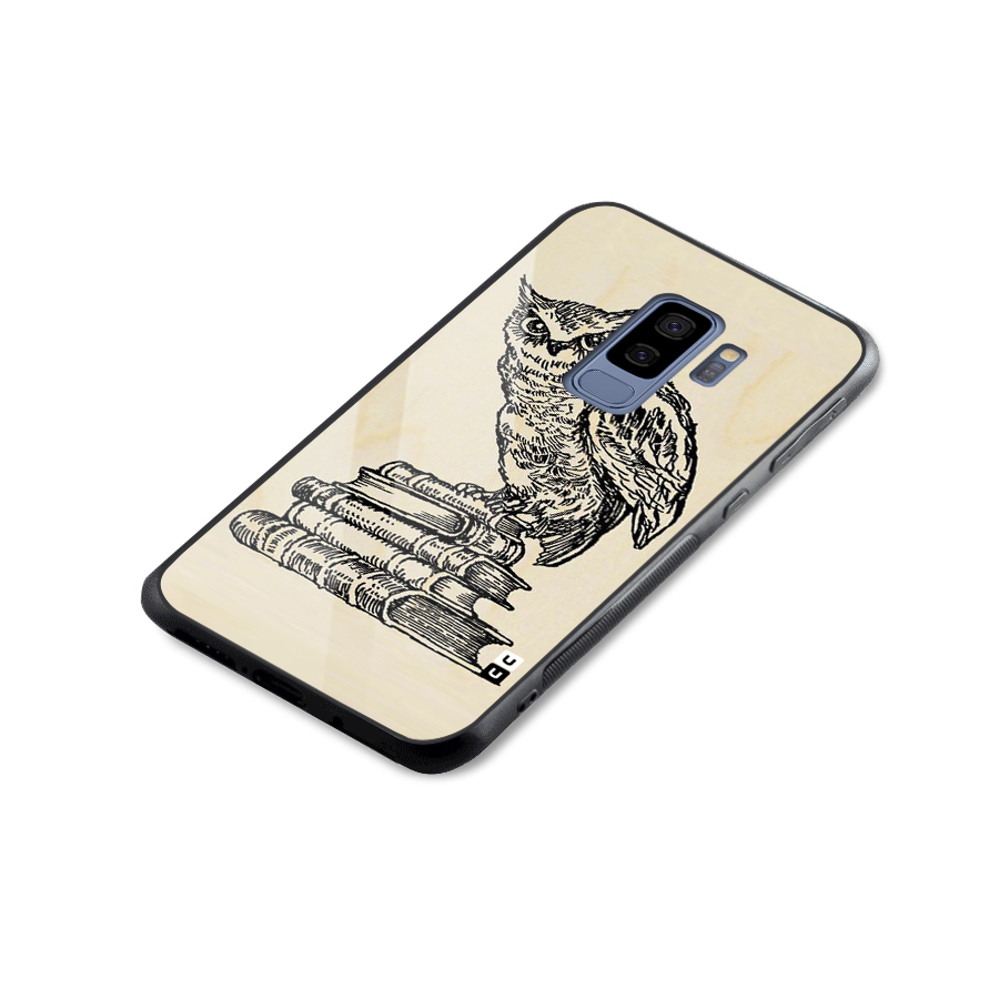 Book Owl Glass Back Case for Galaxy S9 Plus