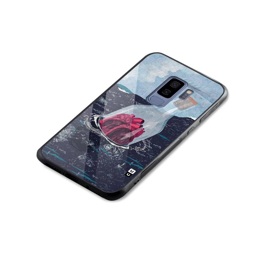 Bottle Heart Glass Back Case for Galaxy S9 Plus