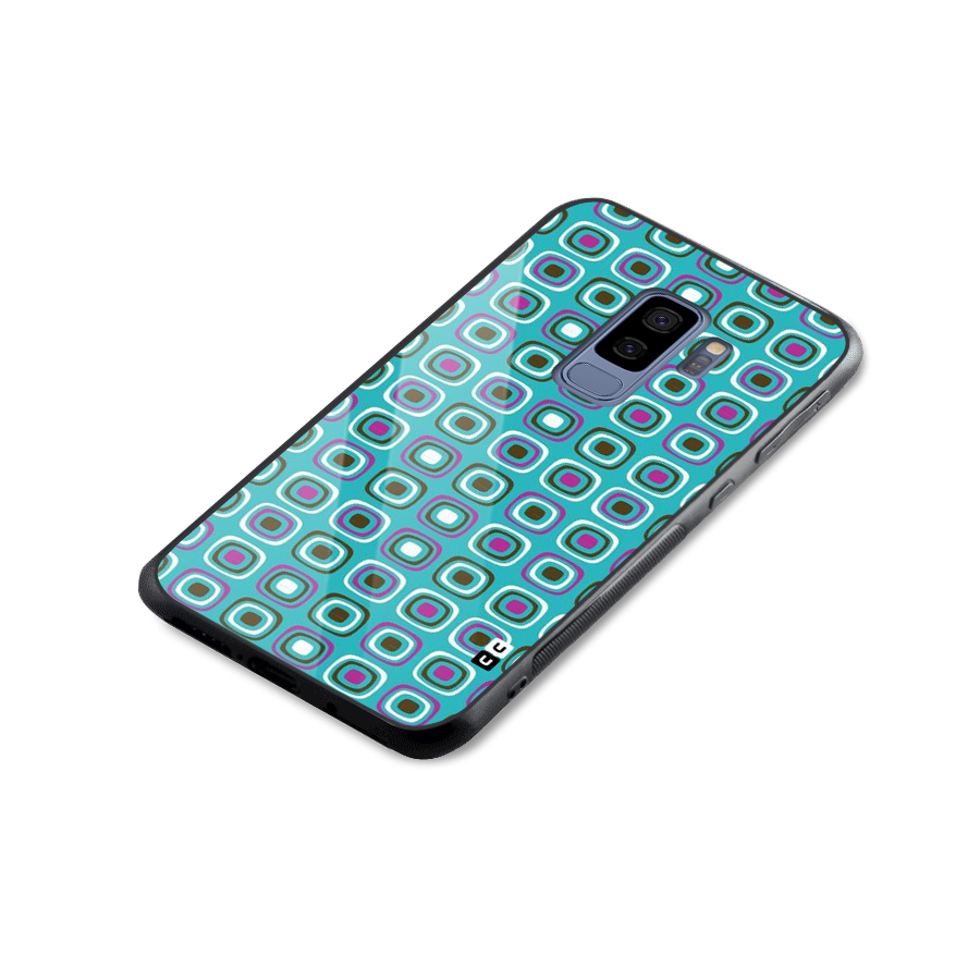 Boxes Tiny Pattern Glass Back Case for Galaxy S9 Plus
