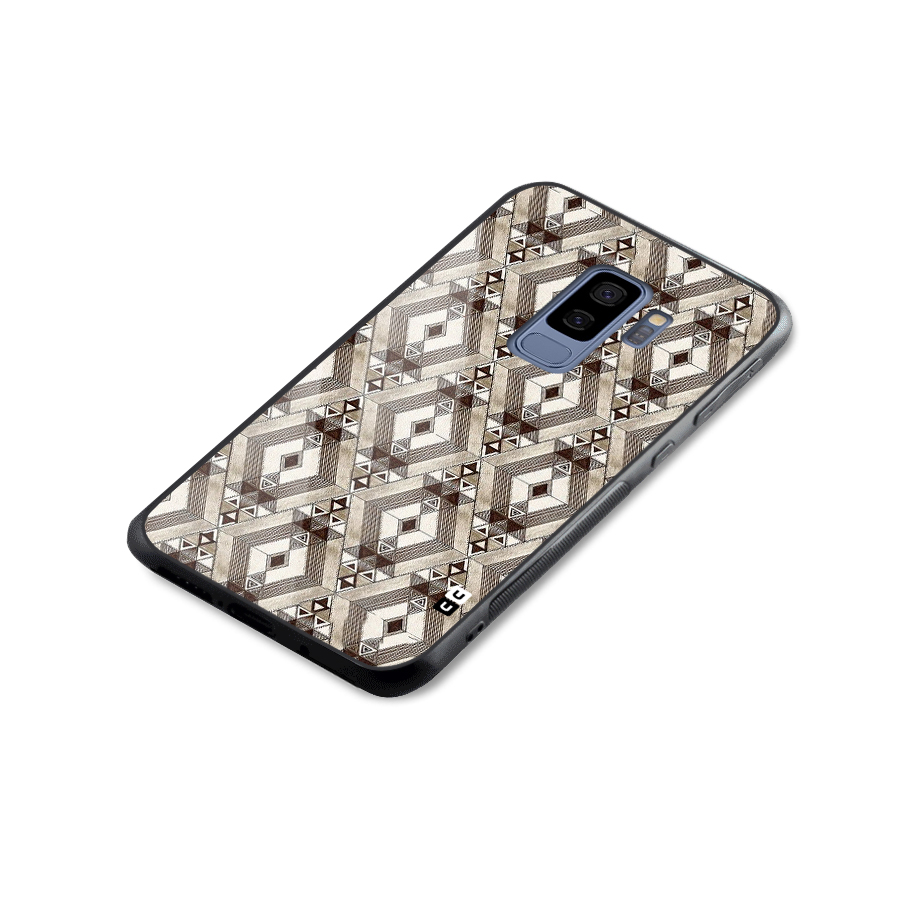 Brown Abstract Design Glass Back Case for Galaxy S9 Plus