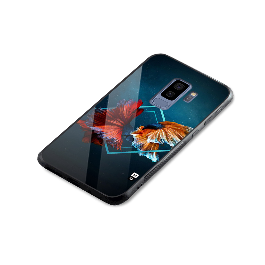 Butterfly Diamond Design Glass Back Case for Galaxy S9 Plus