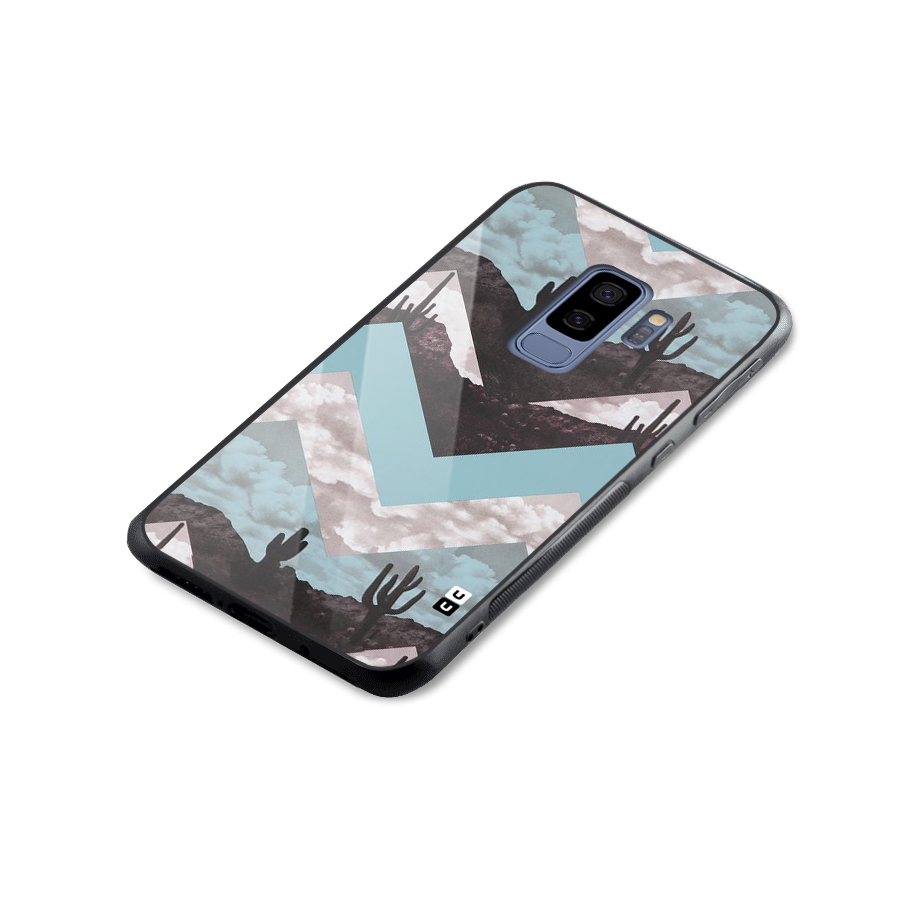 Cacutus Zig Zag Pattern Glass Back Case for Galaxy S9 Plus