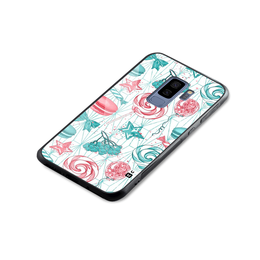 Candies And Macroons Glass Back Case for Galaxy S9 Plus