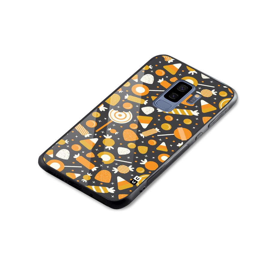 Candies Pattern Glass Back Case for Galaxy S9 Plus