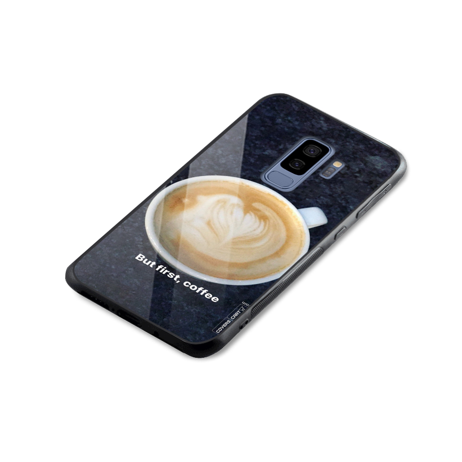 Cappuccino Coffee Glass Back Case for Galaxy S9 Plus