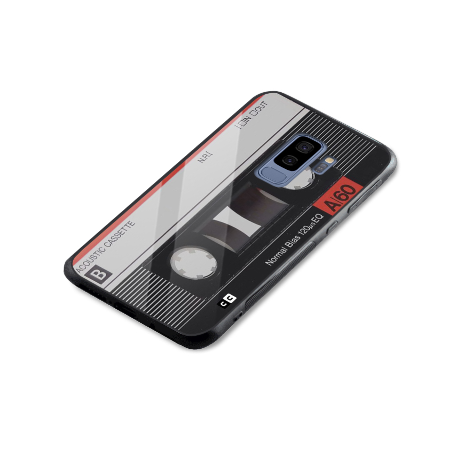 Casette Design Glass Back Case for Galaxy S9 Plus