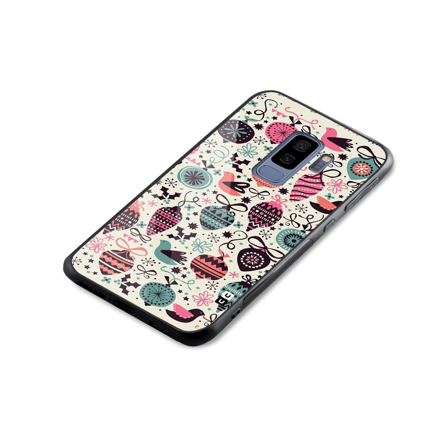 Celebration Pattern Glass Back Case for Galaxy S9 Plus