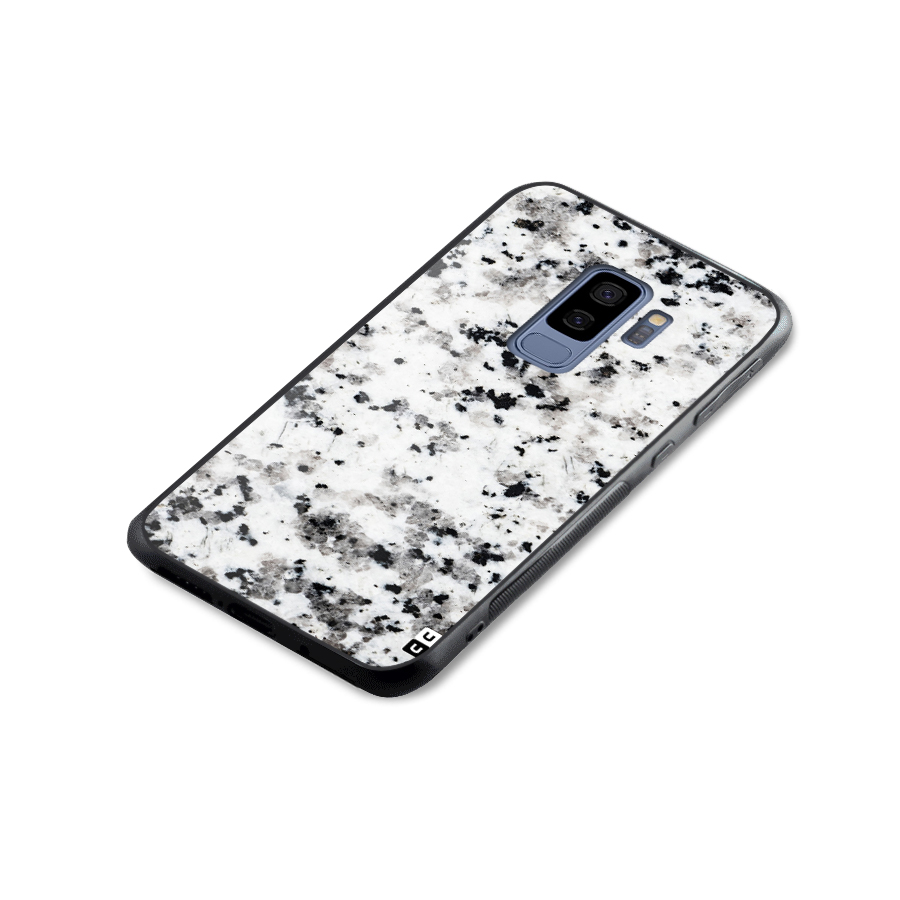 Charcoal Spots Marble Glass Back Case for Galaxy S9 Plus