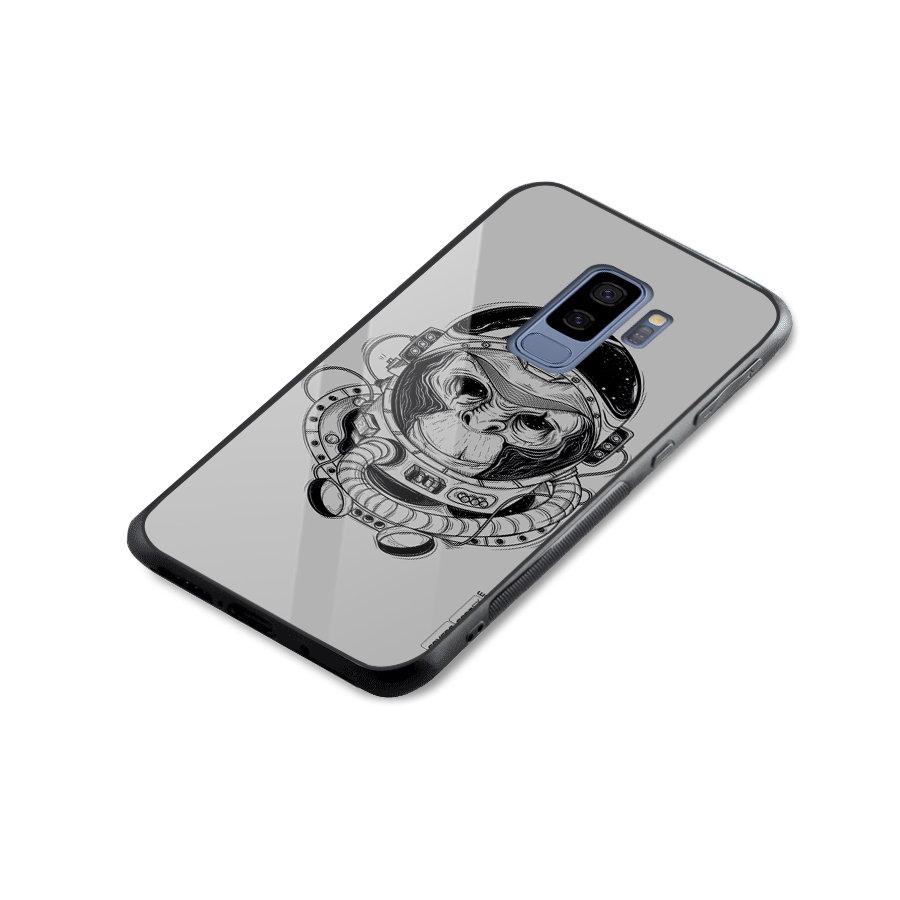 Chimpanzee Astronaut Glass Back Case for Galaxy S9 Plus