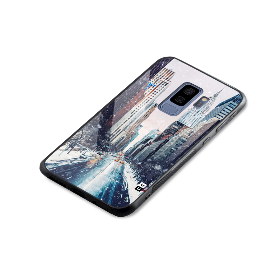 City Snow Glass Back Case for Galaxy S9 Plus