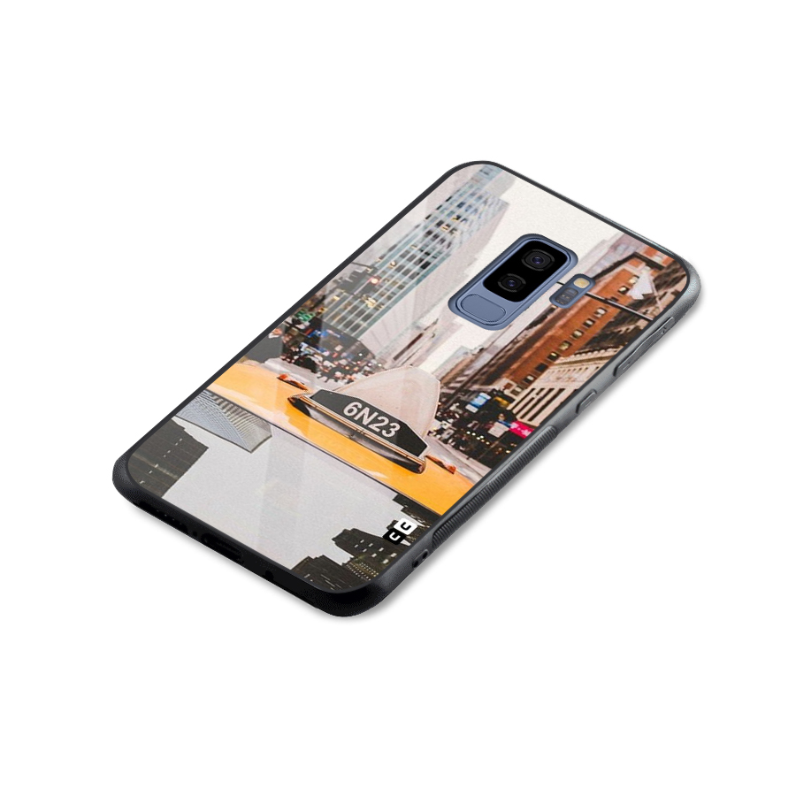 City Taxi Glass Back Case for Galaxy S9 Plus