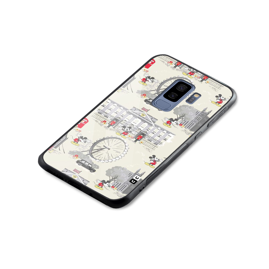City Tour Pattern Glass Back Case for Galaxy S9 Plus