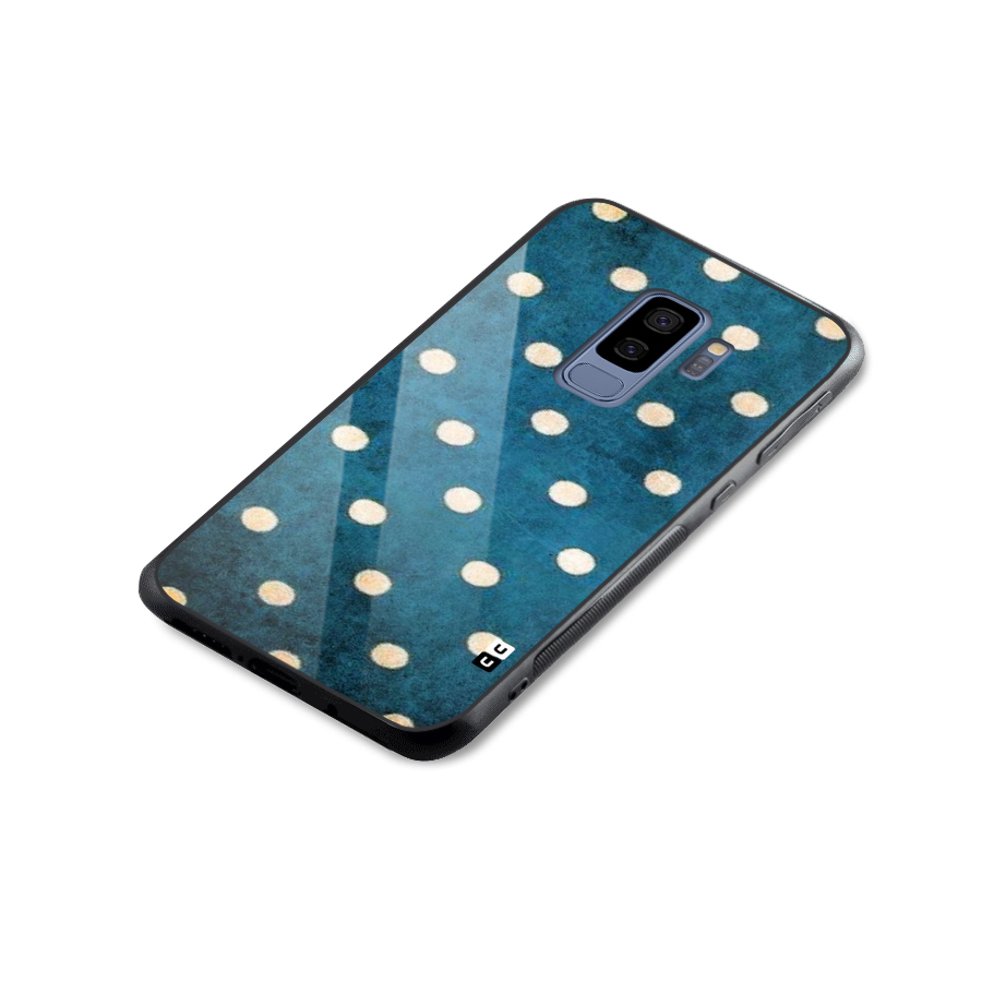 Classic Blue Polka Glass Back Case for Galaxy S9 Plus