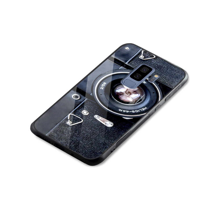 Classic Camera Glass Back Case for Galaxy S9 Plus