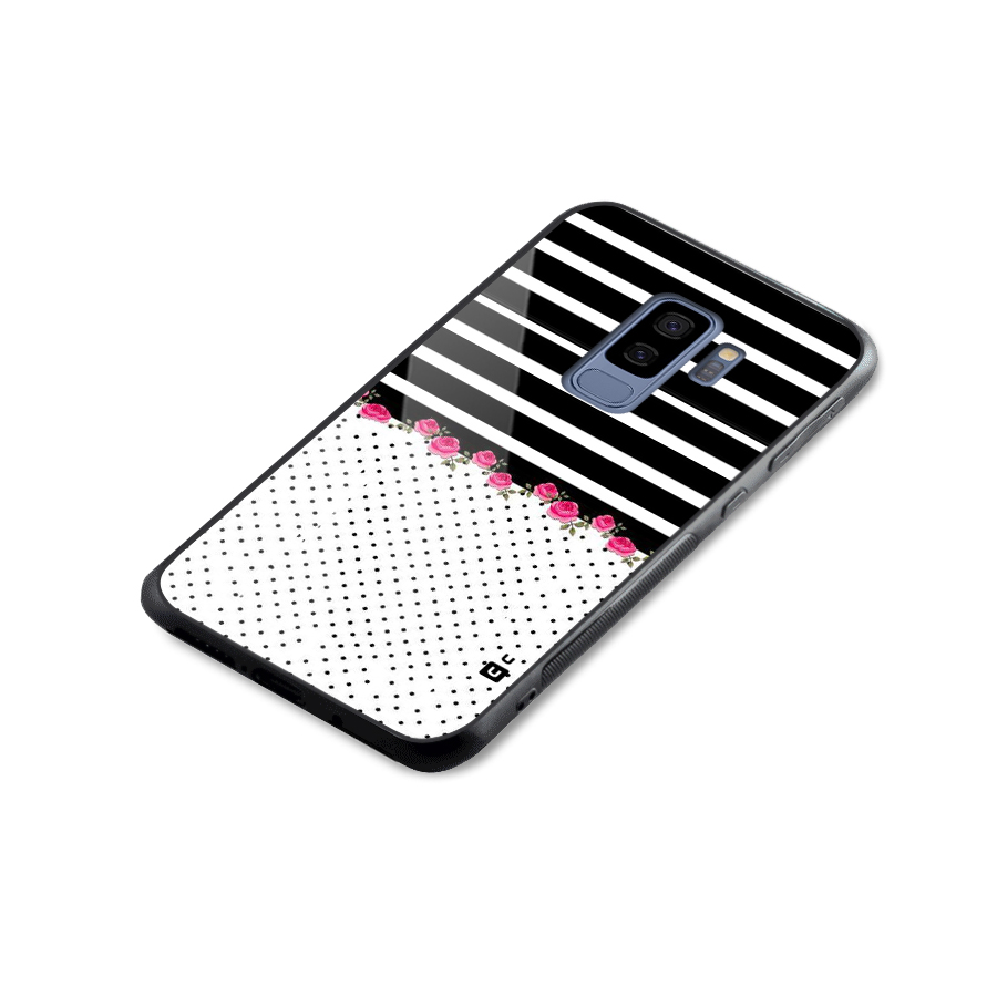 Classic Polka Stripes Glass Back Case for Galaxy S9 Plus
