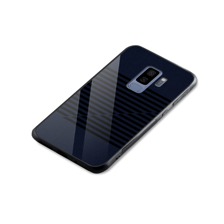 Classic Stripes Cut Glass Back Case for Galaxy S9 Plus