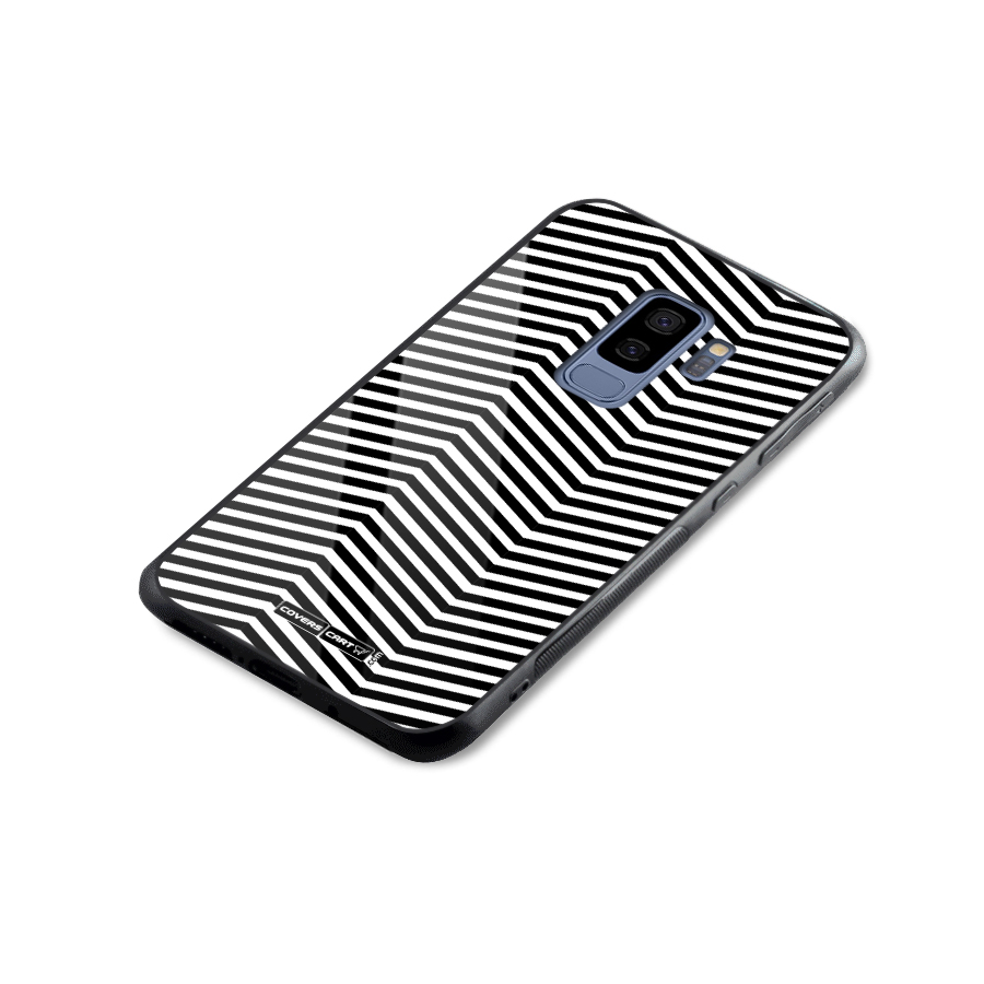 Classy Zig Zag Glass Back Case for Galaxy S9 Plus