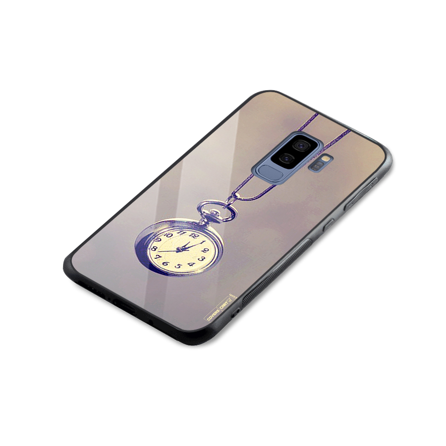 Clock Locket Glass Back Case for Galaxy S9 Plus