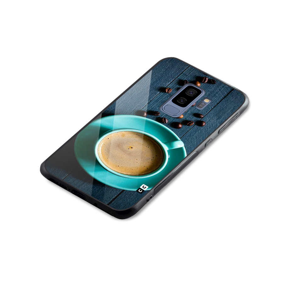 Coffee Beans and Cup Glass Back Case for Galaxy S9 Plus