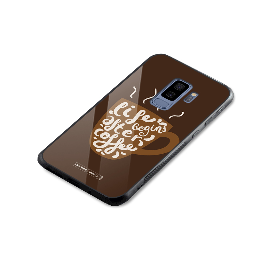 Coffee Mug Glass Back Case for Galaxy S9 Plus