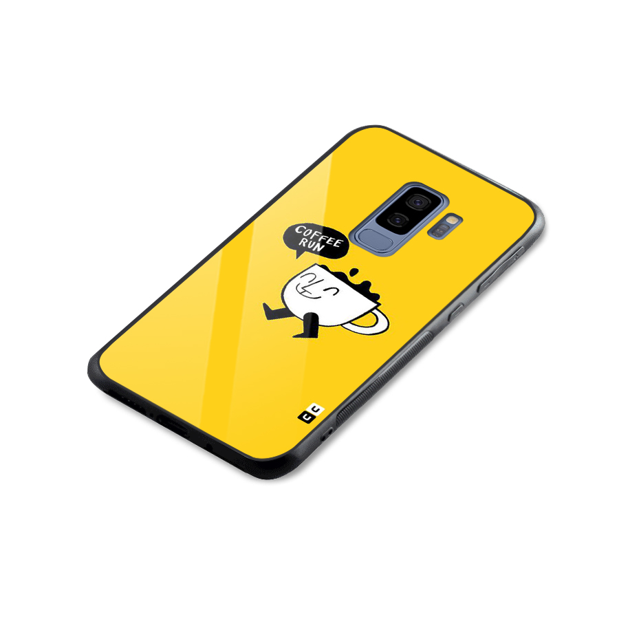 Coffee Run Glass Back Case for Galaxy S9 Plus