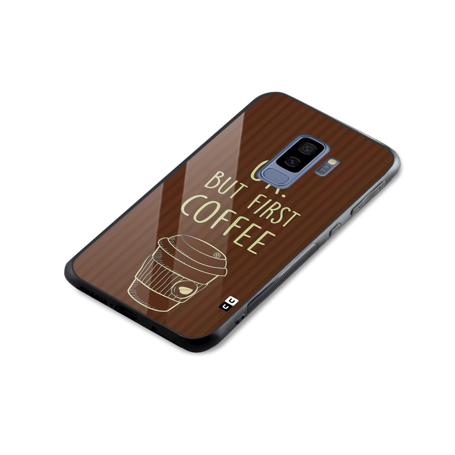 Coffee Stripes Glass Back Case for Galaxy S9 Plus