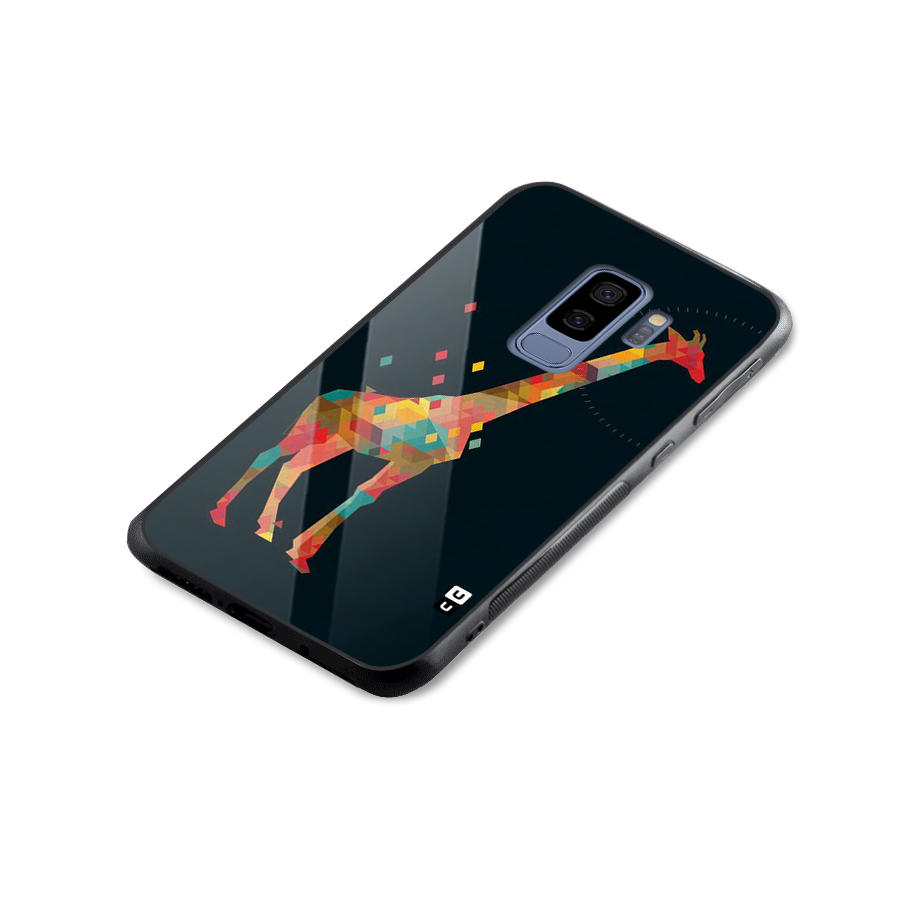 Colored Giraffe Glass Back Case for Galaxy S9 Plus