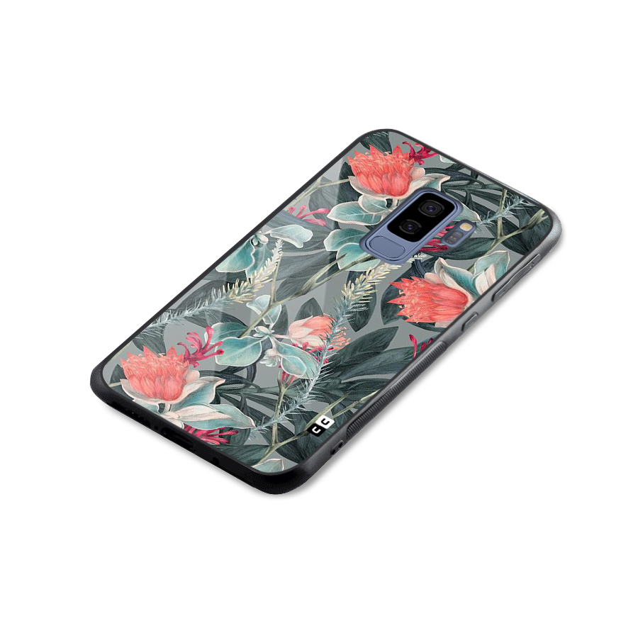 Colored Petals Glass Back Case for Galaxy S9 Plus