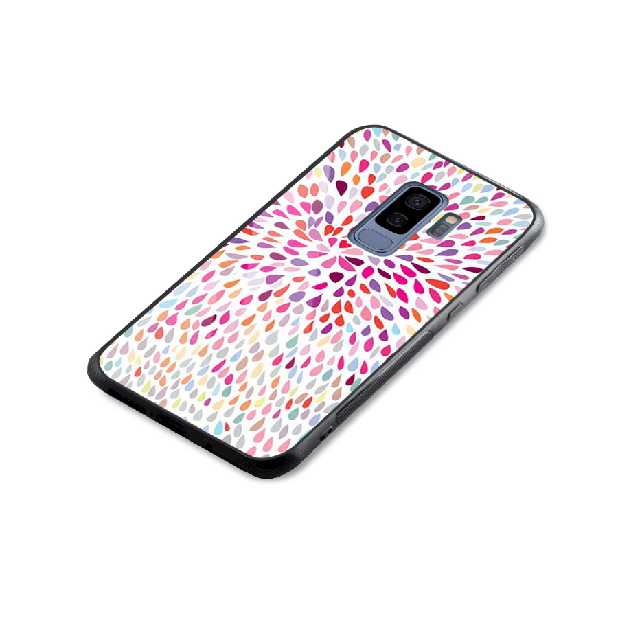 Colorful Decorative Pattern Glass Back Case for Galaxy S9 Plus