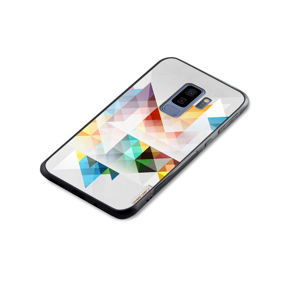 Colorful Geometric Art Glass Back Case for Galaxy S9 Plus