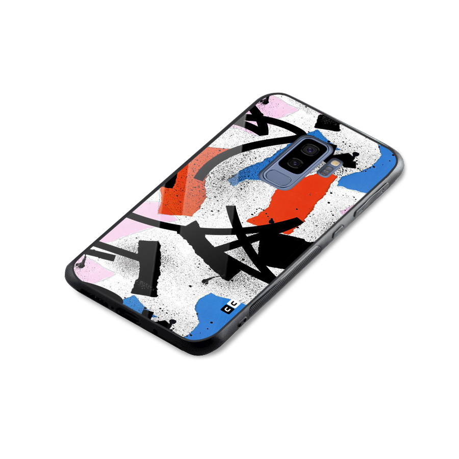 Coloured Abstract Art Glass Back Case for Galaxy S9 Plus