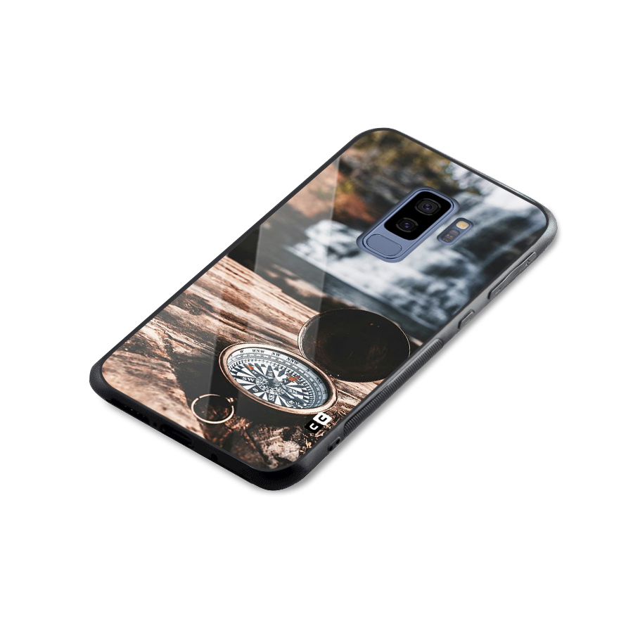 Compass Travel Glass Back Case for Galaxy S9 Plus