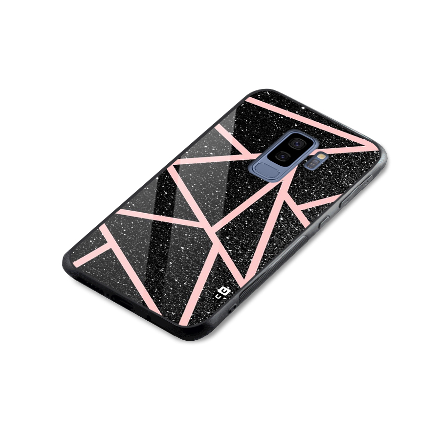 Concrete Black Pink Stripes Glass Back Case for Galaxy S9 Plus