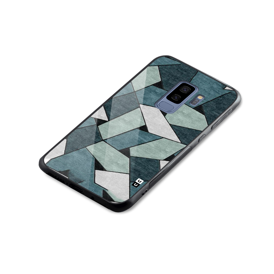 Concrete Green Abstract Glass Back Case for Galaxy S9 Plus