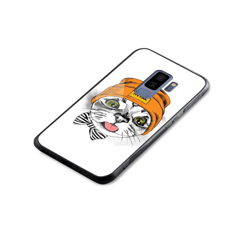 Cool cat Glass Back Case for Galaxy S9 Plus