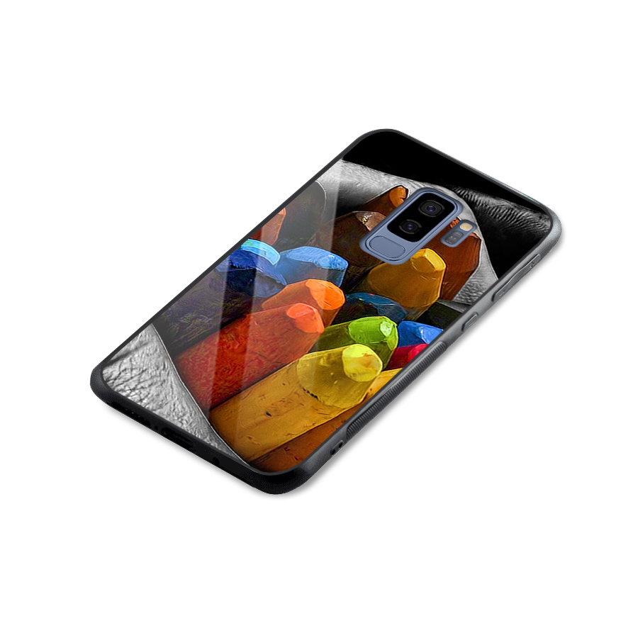 Crayons Beautiful Glass Back Case for Galaxy S9 Plus