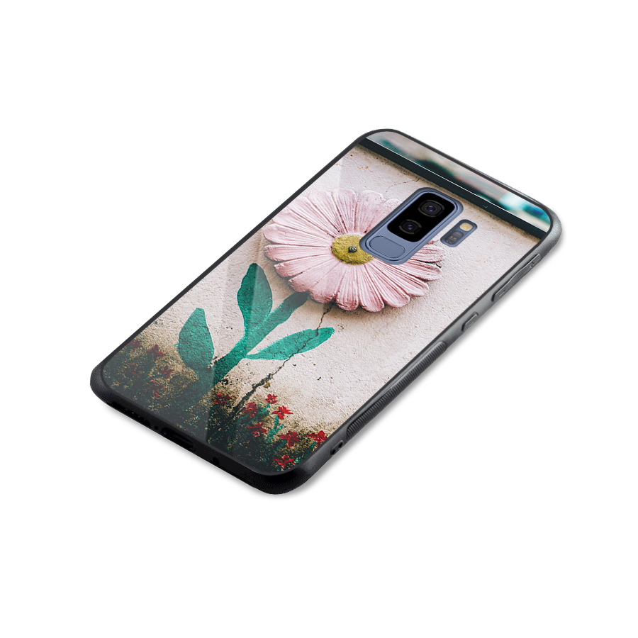 Creativity Flower Glass Back Case for Galaxy S9 Plus