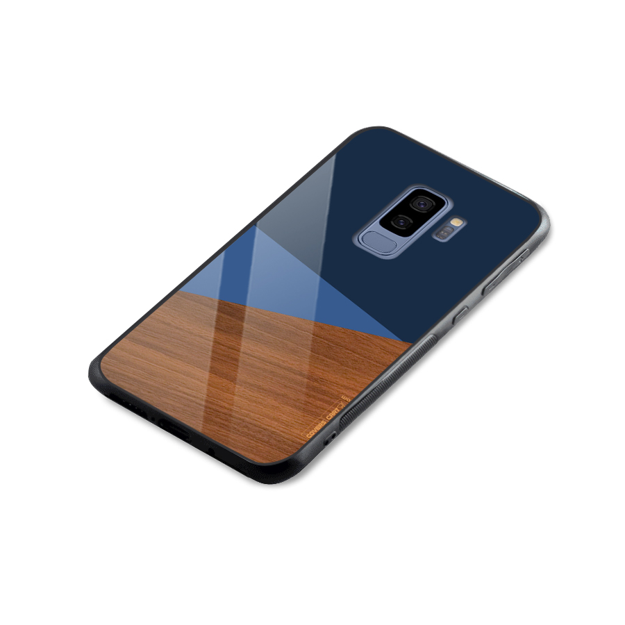 Crossed Lines Pattern Glass Back Case for Galaxy S9 Plus