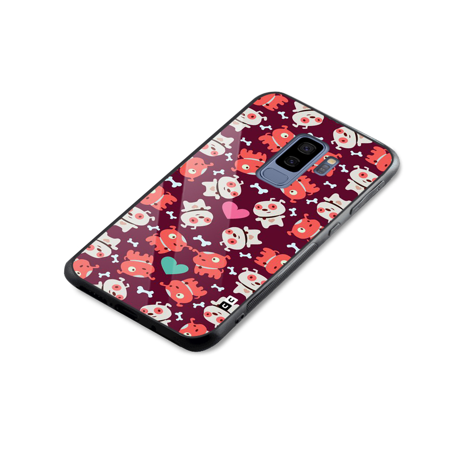 Cut Dog Design Glass Back Case for Galaxy S9 Plus