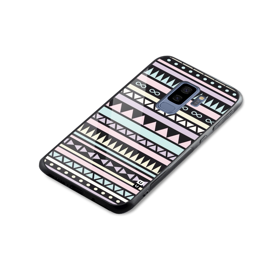 Cute Chev Pattern Glass Back Case for Galaxy S9 Plus